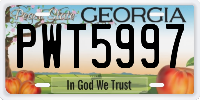 GA license plate PWT5997