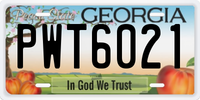 GA license plate PWT6021