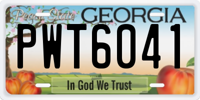 GA license plate PWT6041