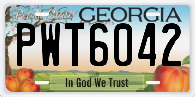 GA license plate PWT6042