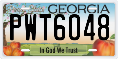 GA license plate PWT6048