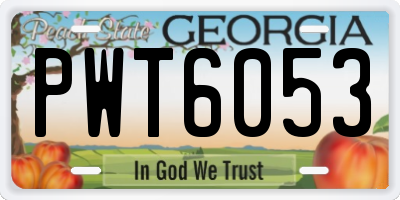 GA license plate PWT6053