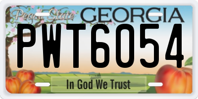 GA license plate PWT6054