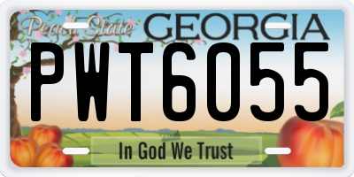 GA license plate PWT6055