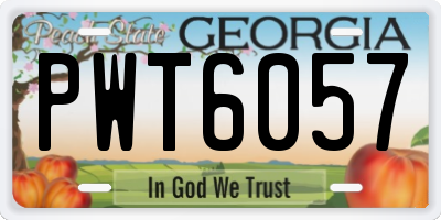 GA license plate PWT6057