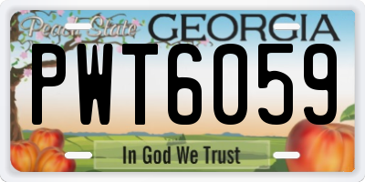 GA license plate PWT6059