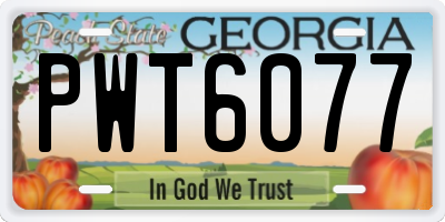 GA license plate PWT6077