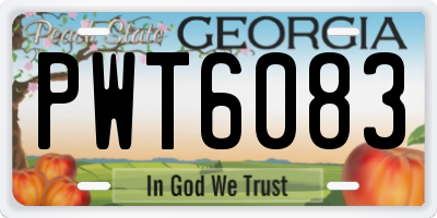 GA license plate PWT6083