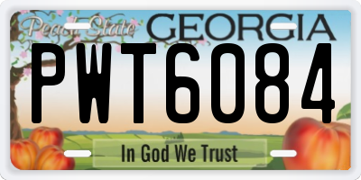 GA license plate PWT6084