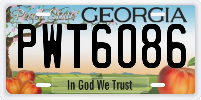 GA license plate PWT6086