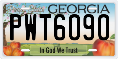 GA license plate PWT6090