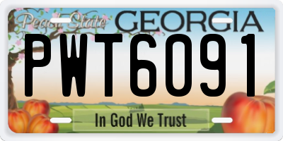 GA license plate PWT6091