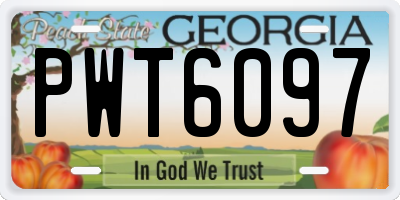 GA license plate PWT6097