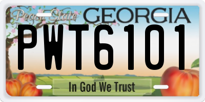 GA license plate PWT6101