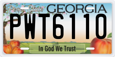 GA license plate PWT6110