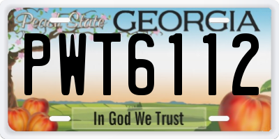 GA license plate PWT6112