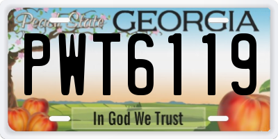 GA license plate PWT6119
