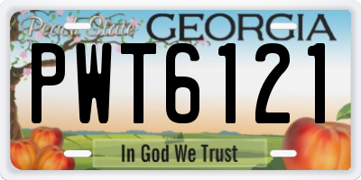 GA license plate PWT6121