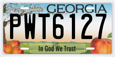 GA license plate PWT6127
