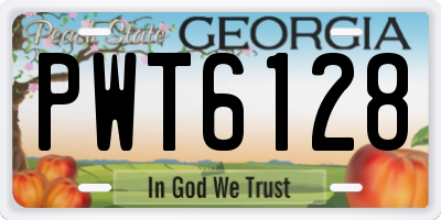 GA license plate PWT6128