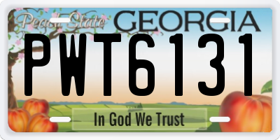 GA license plate PWT6131