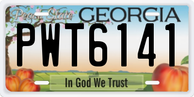 GA license plate PWT6141