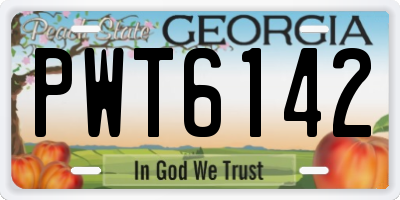 GA license plate PWT6142