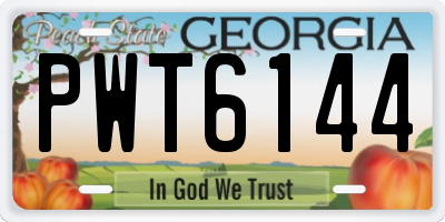 GA license plate PWT6144
