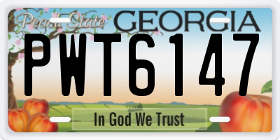 GA license plate PWT6147