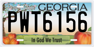GA license plate PWT6156