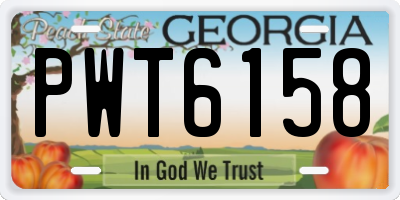 GA license plate PWT6158