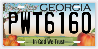 GA license plate PWT6160