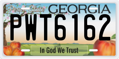GA license plate PWT6162