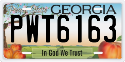 GA license plate PWT6163