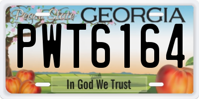 GA license plate PWT6164