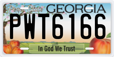 GA license plate PWT6166