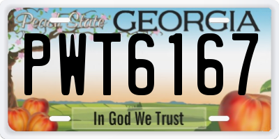 GA license plate PWT6167