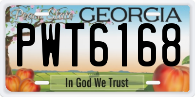 GA license plate PWT6168