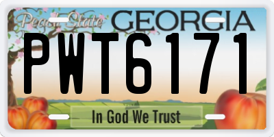 GA license plate PWT6171