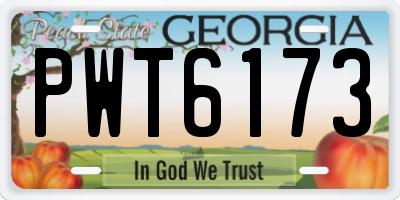GA license plate PWT6173