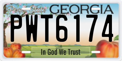 GA license plate PWT6174