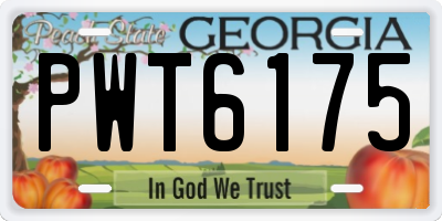 GA license plate PWT6175