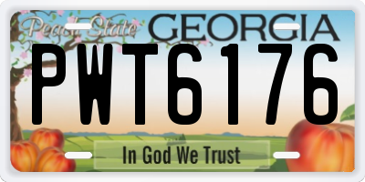 GA license plate PWT6176