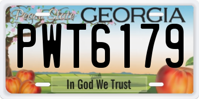 GA license plate PWT6179