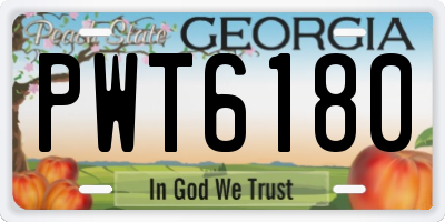 GA license plate PWT6180