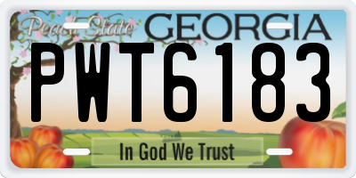 GA license plate PWT6183