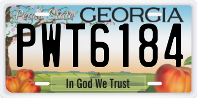 GA license plate PWT6184