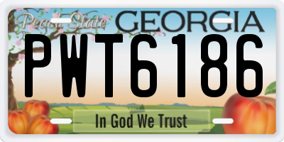 GA license plate PWT6186