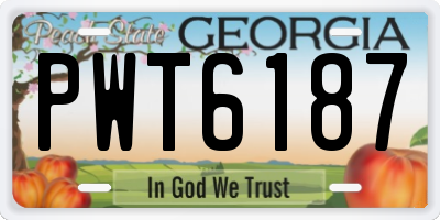 GA license plate PWT6187