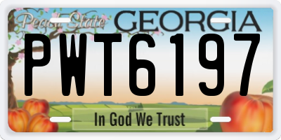 GA license plate PWT6197